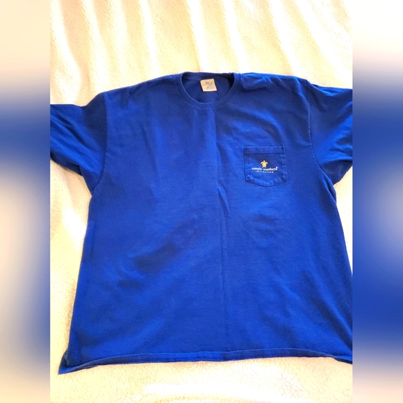 Simply Southern Tops - Simply Southern XXL navy blue t-shirt don't hurry be happy with pocket.